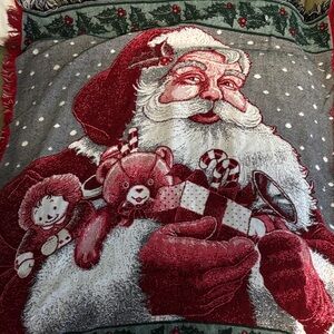 Festive Santa Claus Holiday Throw Blanket